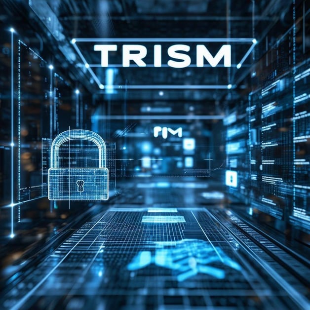 A conceptual image of TRiSM Trust, Risk, Security Management for AI proyects